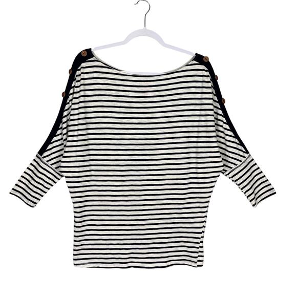 UMGEE Top Womens Small Blue White Striped Tunic Nautical Boat‎ Sailing Jersey - Picture 1 of 10